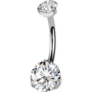 Titan Bauchnabelpiercing Zirkonia Krappenfassung Innengewinde