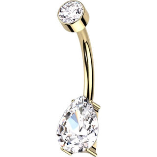 Titan Bauchnabelpiercing Tropfen Zirkonia Innengewinde
