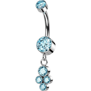 Titan Bauchnabelpiercing Zirkonia beweglich Silber Innengewinde