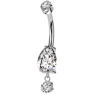 Titan Bauchnabelpiercing Zirkonia Anhänger Innengewinde