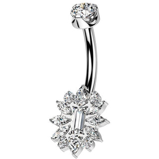 Titan Bauchnabelpiercing Sonnenblume Zirkonia Innengewinde