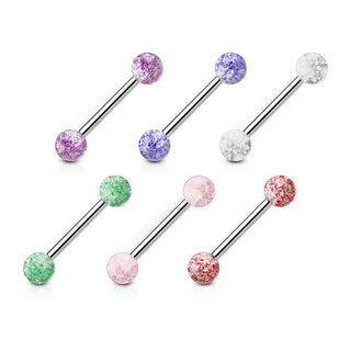 Barbell Acryl Glitzer Kugel, 6 Stück