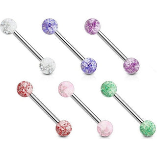 Barbell Acryl Glitzer Kugel, 6 Stück