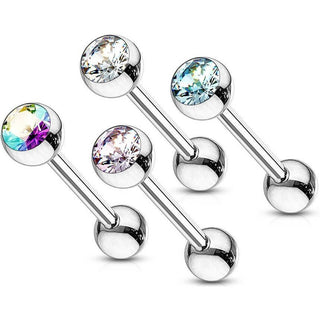 Barbell Kugel Zirkonia, 4 Stück