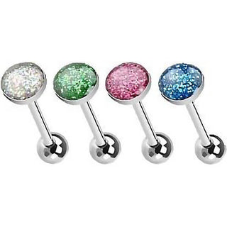 Barbell Zirkonia Rund, 4 Stück