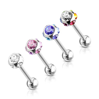 Barbell Kugel Zirkonia, 4 Stück