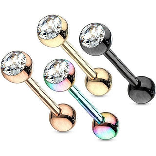 Barbell Kugel Zirkonia PVD, 4 Stück