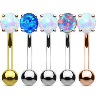 Augenbrauenpiercing Kugel Opal, 5 Stück