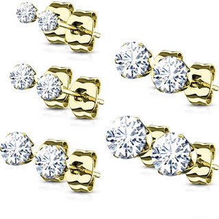 Zirkonia Silber 5 Paar, 5 Paar