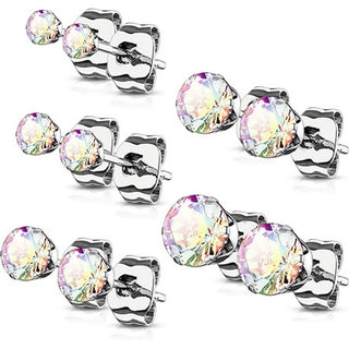 Zirkonia Silber 5 Paar, 5 Paar