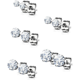 Zirkonia Silber 5 Paar, 5 Paar