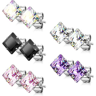 Quadrat Zirkonia 5 Paar, 5 Paar