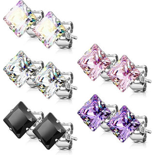 Quadrat Zirkonia 5 Paar, 5 Paar