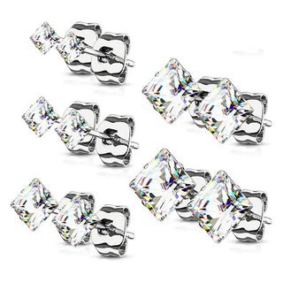 Quadrat Zirkonia 5 Paar, 5 Paar