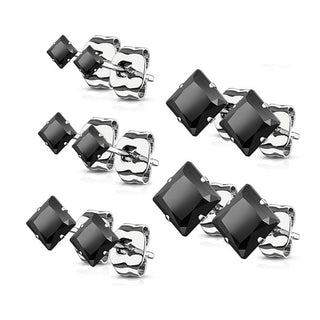 Quadrat Zirkonia 5 Paar, 5 Paar