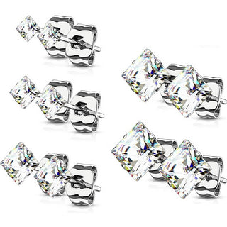 Quadrat Zirkonia 5 Paar, 5 Paar