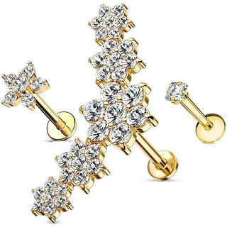 Labret Set Zirkonia, 3 Stück