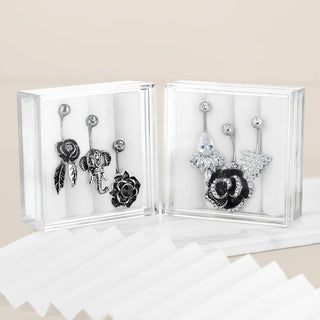 Bauchnabelpiercing Set Zirkonia Silber, 3 Stück