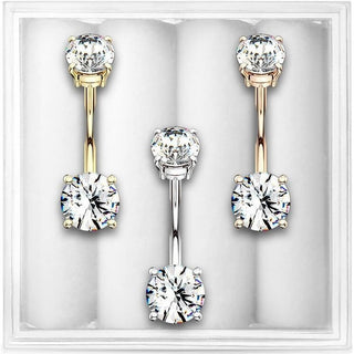 Bauchnabelpiercing Zirkonia Innengewinde, 3 Stück