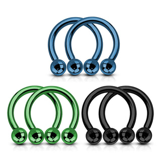 Hufeisen Piercing Kugel, 3 Paar