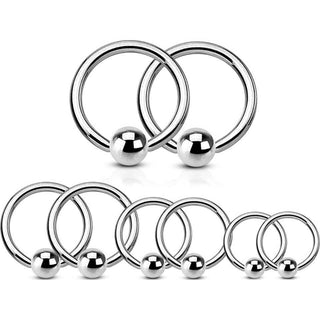 Ring Silber Klemmkugelring, 4 Paar