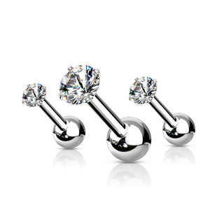 Barbell Zirkonia Rund 2, 3 und 4 mm, 3 Stück