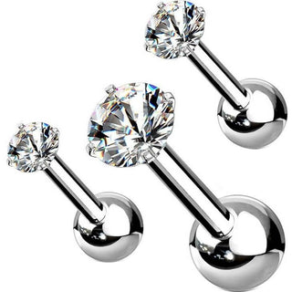 Barbell Zirkonia Rund 2, 3 und 4 mm, 3 Stück