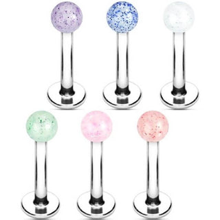 Labret Acryl Glitzer Kugel, 6 Stück