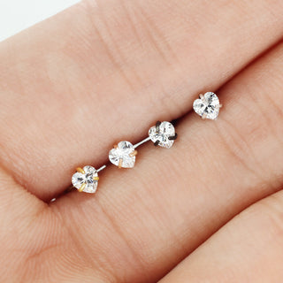 Labret Herz Zirkonia Titan PVD Innengewinde, 4 Stück