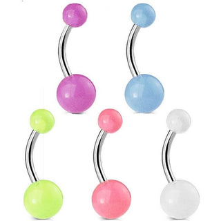 Bauchnabelpiercing Glow in the Dark, 5 Stück