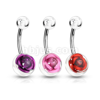 Bauchnabelpiercing Rose, 3 Stück