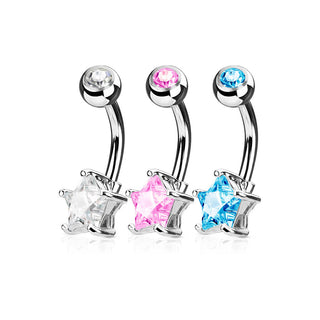Bauchnabelpiercing Stern Zirkonia, 3 Stück