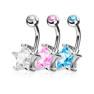 Bauchnabelpiercing Stern Zirkonia, 3 Stück