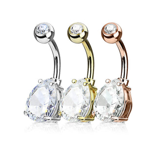 Bauchnabelpiercing Tropfen Zirkonia, 3 Stück