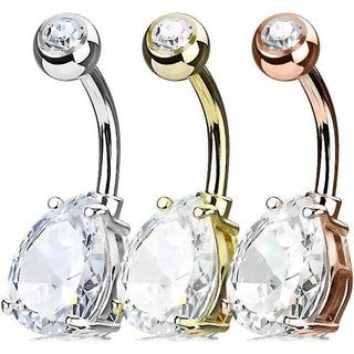 Bauchnabelpiercing Tropfen Zirkonia, 3 Stück