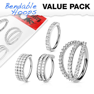Ring Set Zirkonia Biegbar, 4 Stück