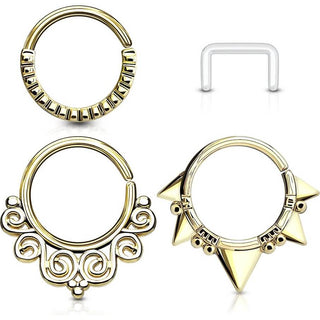 Septum Piercing Set Retainer Ring  Biegbar, 3 Stück