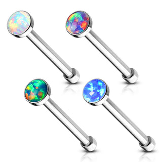 Nasenstecker Opal Silber, 4 Stück