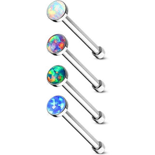 Nasenstecker Opal Silber, 4 Stück