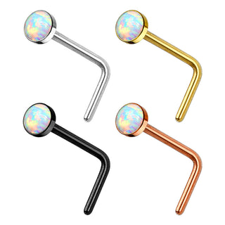 Nasenstecker L-Form Opal PVD, 4 Stück