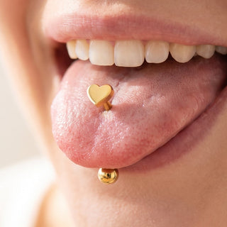 Heart Tongue Piercings – selection on linen