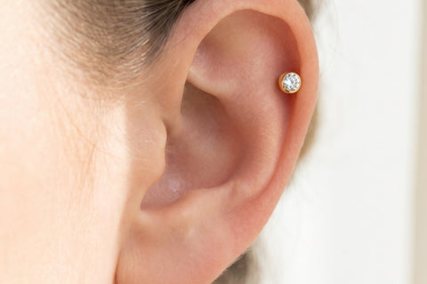 Gold Labret Piercing