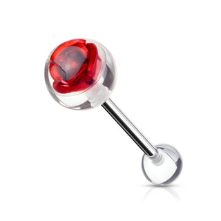 Tongue Barbell Rose Ball