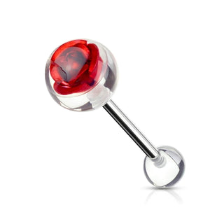 Tongue Barbell Rose Ball