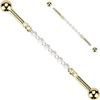 Industrial Barbell centered 6 pearl connector chain