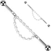 Industrial Barbell centered double chain with pearls