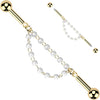 Industrial Barbell centered double chain with pearls