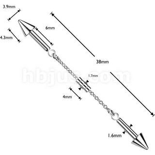 Industrial Barbell connector chain spike ends