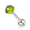 Tongue Barbell Cabochon Stone