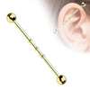 Industrial Barbell Gold 3 Erhebungen Titan PVD